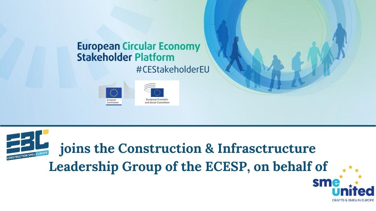 EBC joins the Construction & Infrastructure Leadership Group of the European Circular Economy Stakeholder Platform