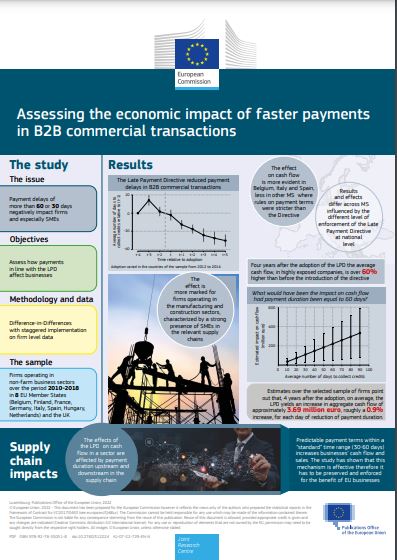 Late Payment: New EC Joint Research Center study showcases urgent need for reform of European Directive
