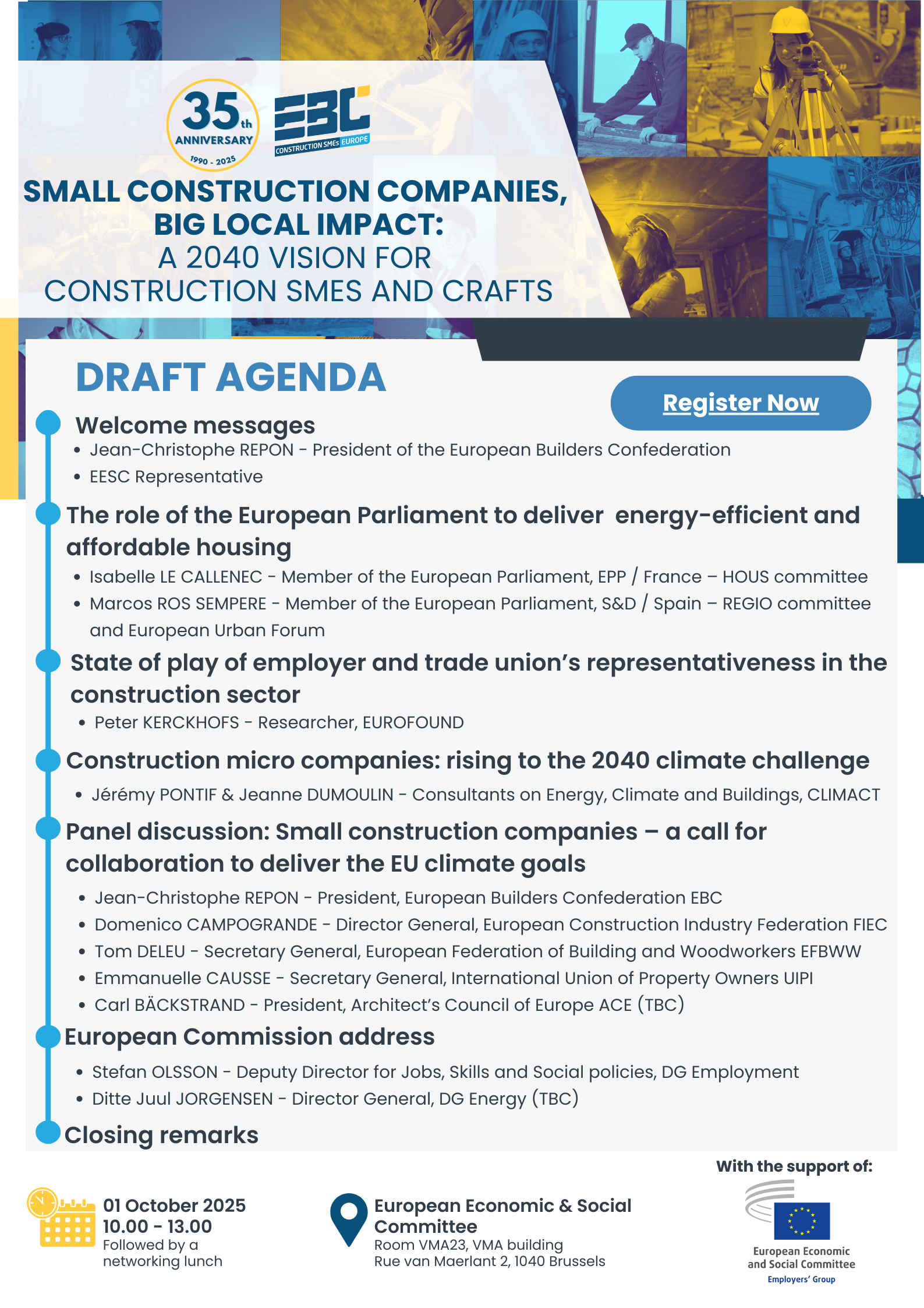 EBC 35th Anniversary Conference: Updated Agenda Available